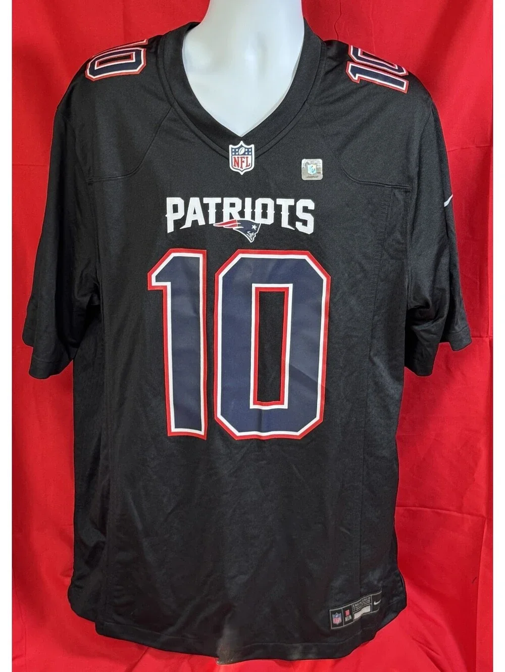 Nike New England Patriots Drake Maye Carbon Black Fashion Jersey Mens XL NEW
